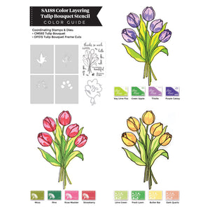 Hero Arts Color Layering Tulip Bouquet Stencils