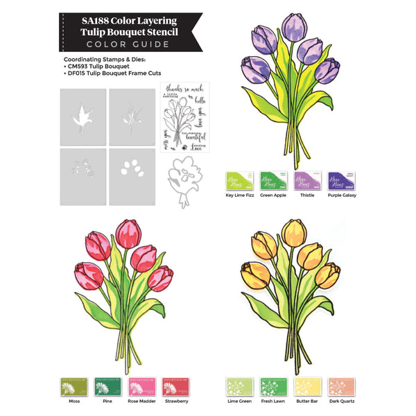 Hero Arts Color Layering Tulip Bouquet Stencils