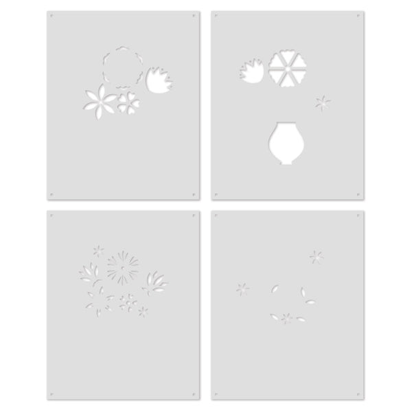 Hero Arts Color Layering Flowers in Vase Stencils