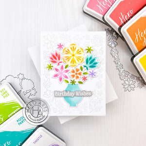 Hero Arts Color Layering Flowers in Vase Stencils