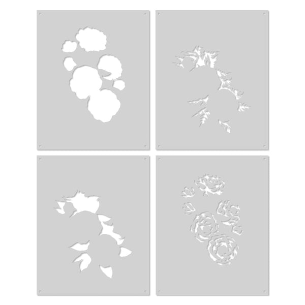 Hero Arts Color Layering Peonies Bunch Stencil