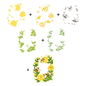 Hero Arts Color Layering Bee Florals Stencils
