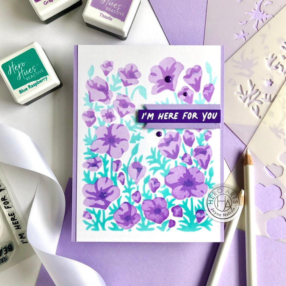 Hero Arts Color Layering Golden Poppies Stencils