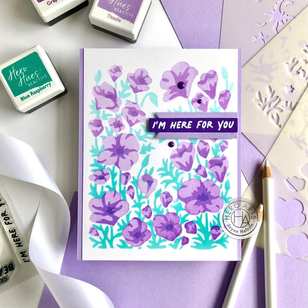Hero Arts Color Layering Golden Poppies Stencils