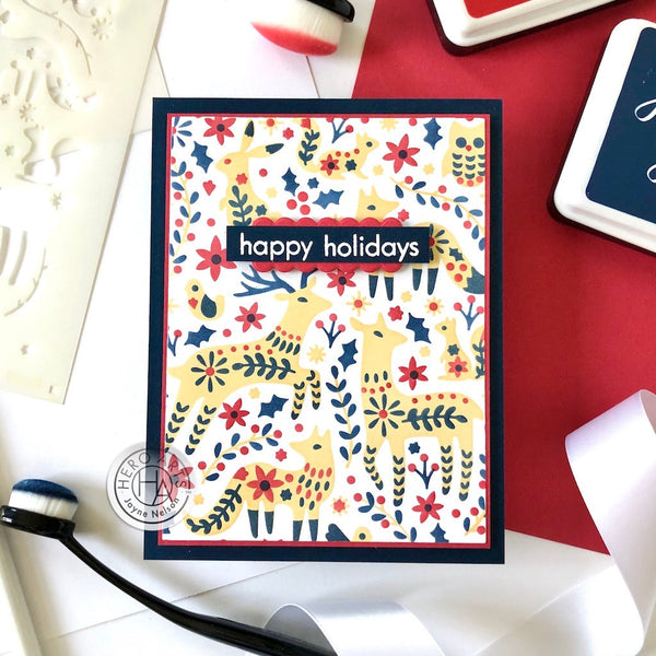 Hero Arts Color Layering Folk Winter Animals Stencils