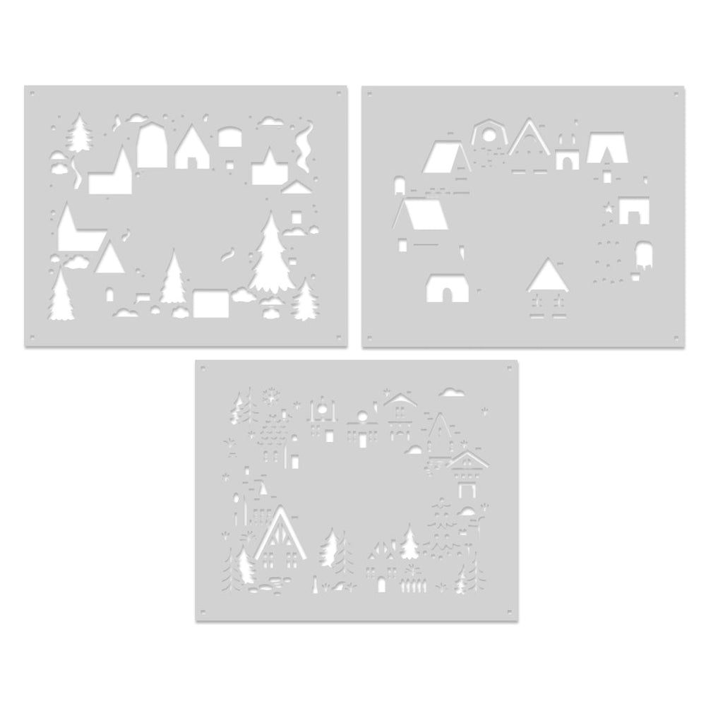 Hero Arts Color Layering Holiday Neighborhood Stencils