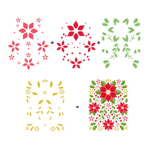 Hero Arts Color Layering Poinsettia Pattern Stencils