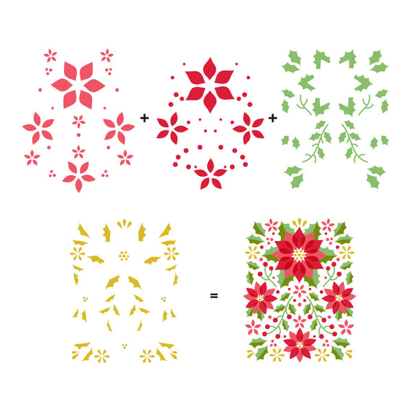 Hero Arts Color Layering Poinsettia Pattern Stencils