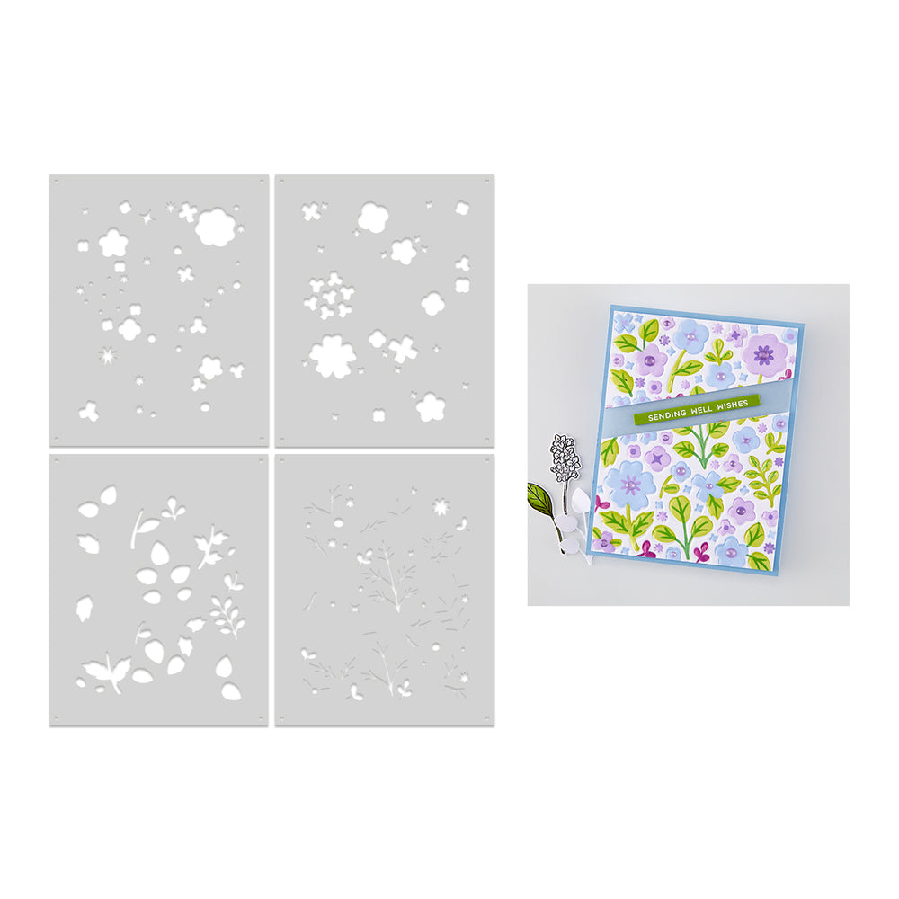 Hero Arts Color Layering Meadow Blooms Stencils