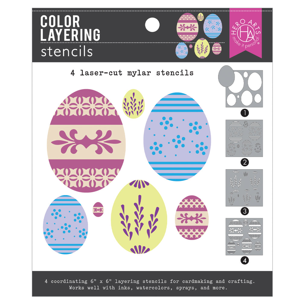 Hero Arts Color Layering Decorative Eggs Stencils