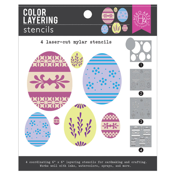 Hero Arts Color Layering Decorative Eggs Stencils