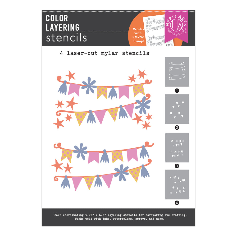 Hero Arts Color Layering Celebrate Stencils