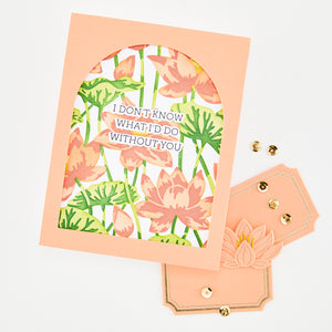 Hero Arts Lotus Field LetterPress + Foil Plate & Stencil Bundle