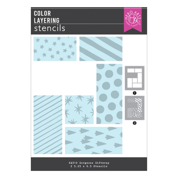 Hero Arts Gorgeous Giftwrap Layering Stencils