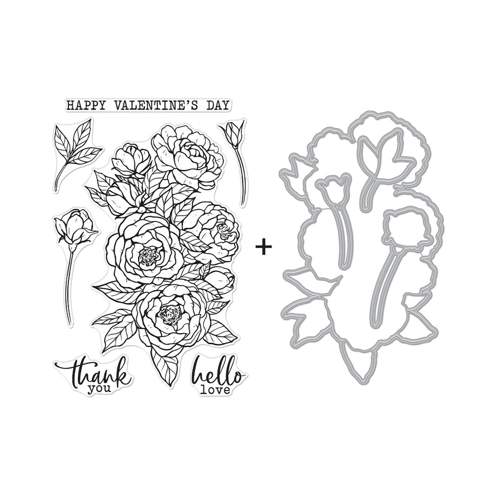 Hero Arts Peonies Bunch Stamps & Dies Bundle