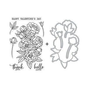 Hero Arts Peonies Bunch Stamps & Dies Bundle