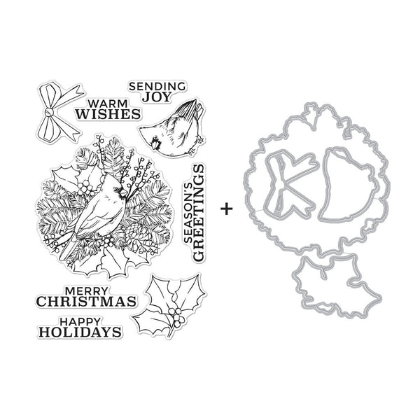 Hero Arts Holiday Cardinal Stamps & Dies Bundle