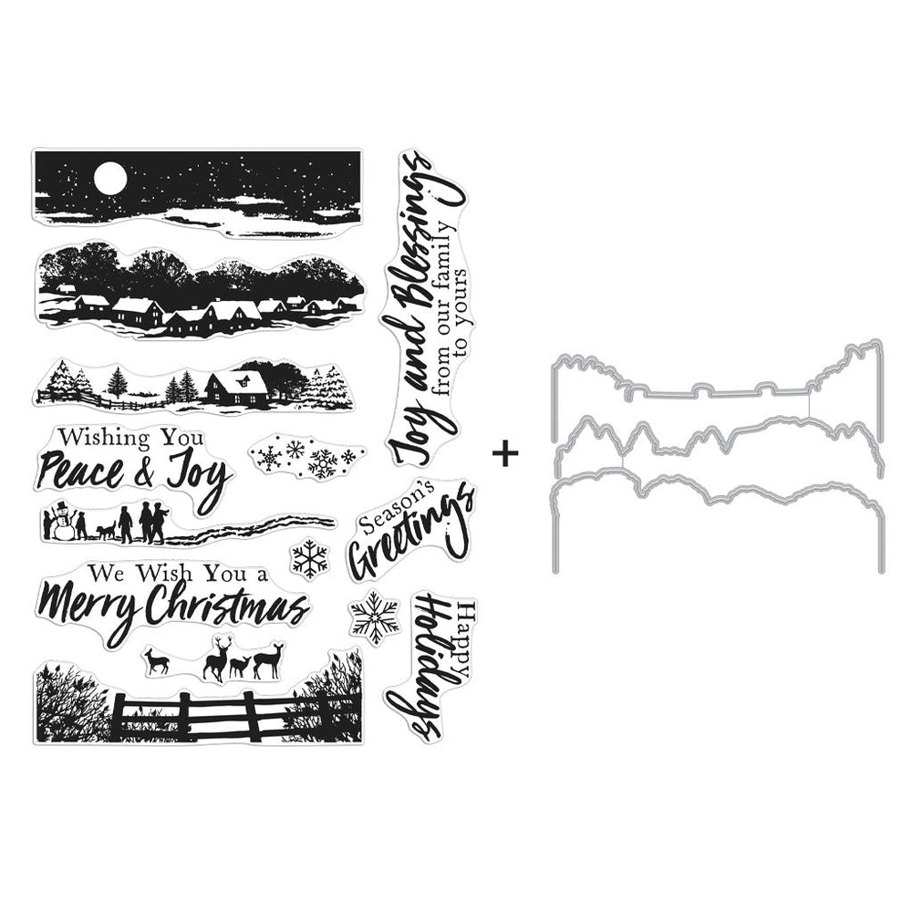 Hero Arts Winter Scenics Stamps & Dies Bundle