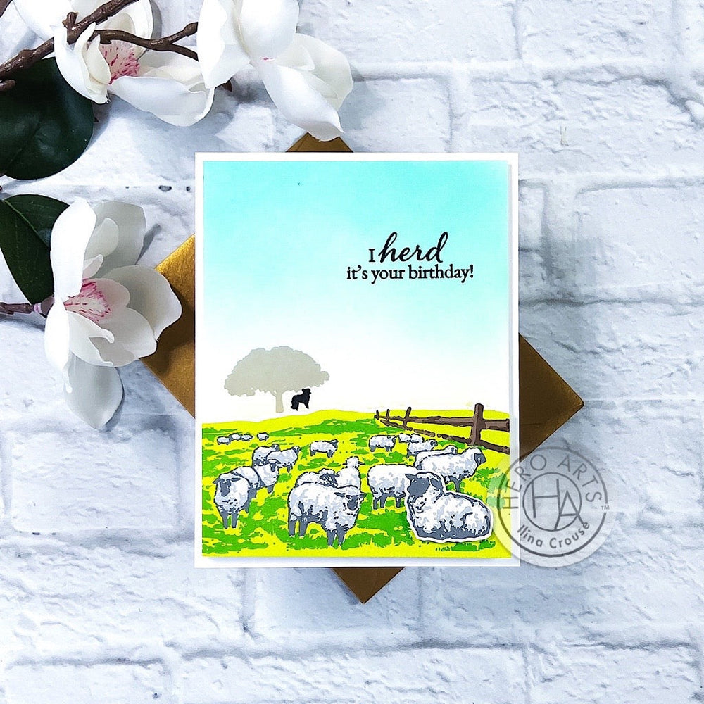Hero Arts Sheep Herd HeroScape Stamps & Dies Bundle