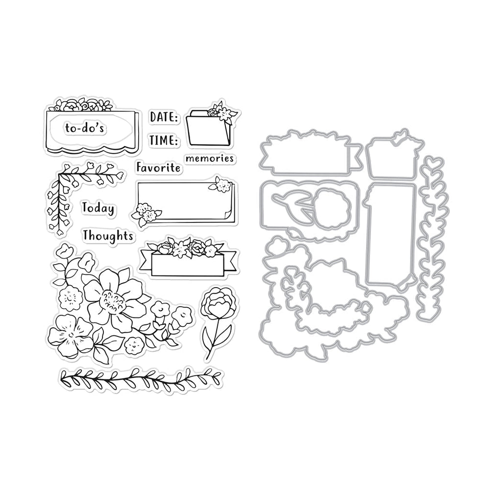 Hero Arts Floral Journaling Stamps & Dies Bundle