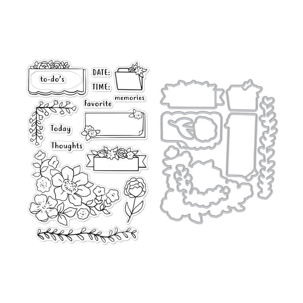 Hero Arts Floral Journaling Stamps & Dies Bundle
