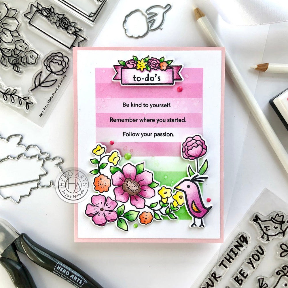Hero Arts Floral Journaling Stamps & Dies Bundle
