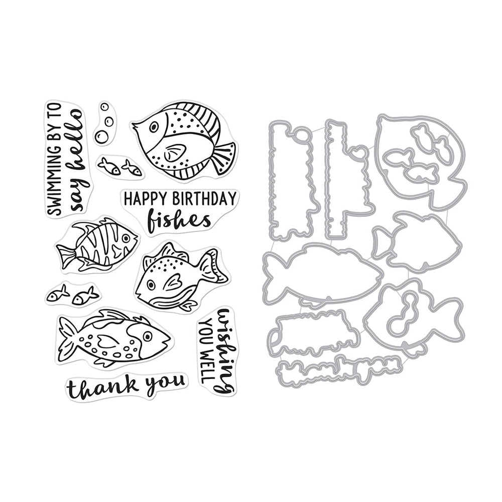 Hero Arts Hello Fishes Stamps & Dies Bundle
