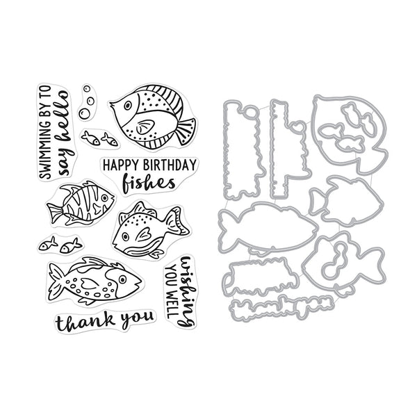 Hero Arts Hello Fishes Stamps & Dies Bundle