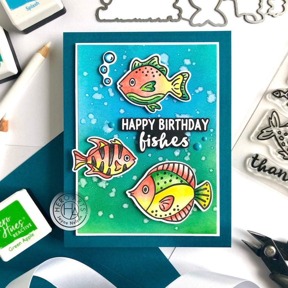 Hero Arts Hello Fishes Stamps & Dies Bundle