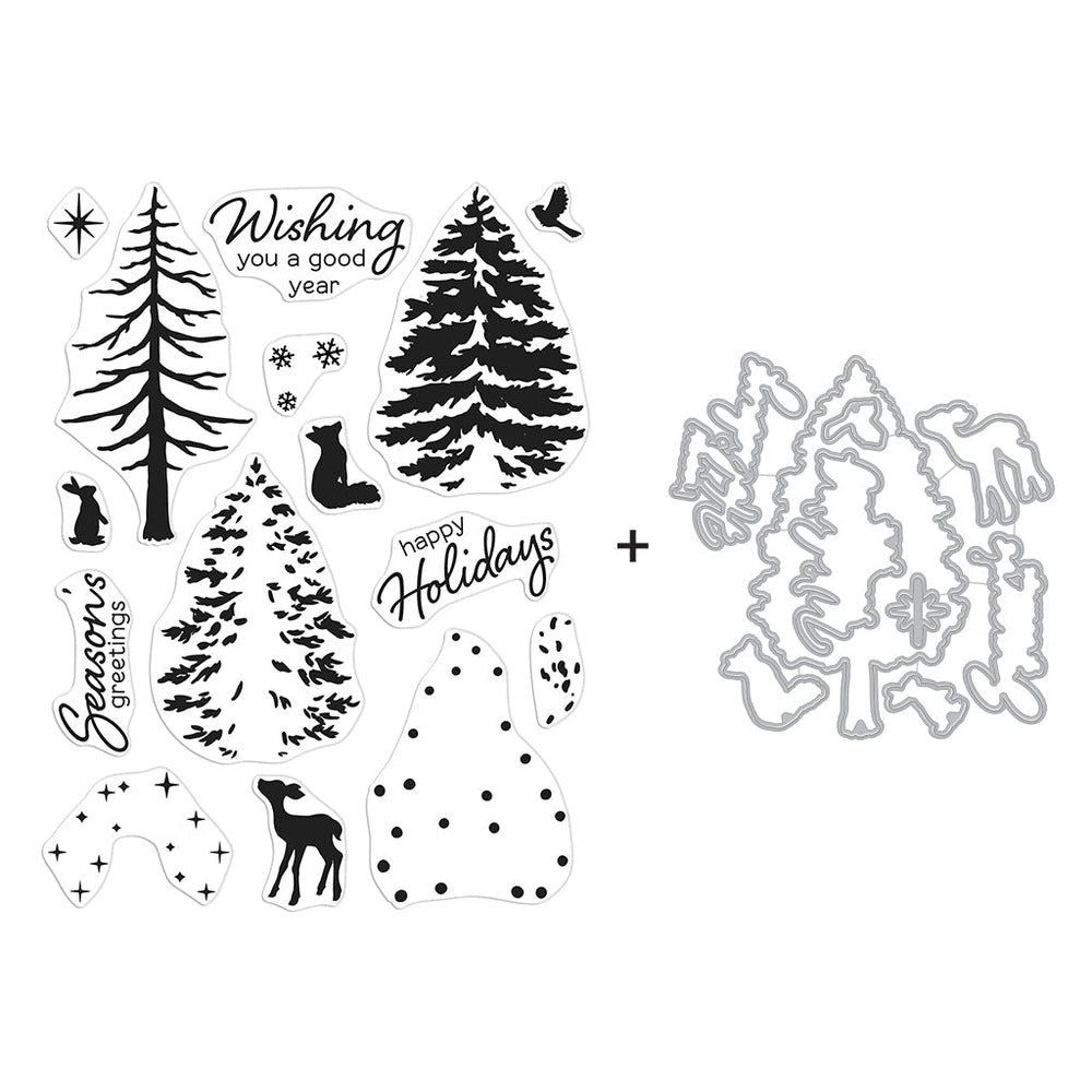 Hero Arts Color Layering Seasonal Tree Stamps & Dies Bundle