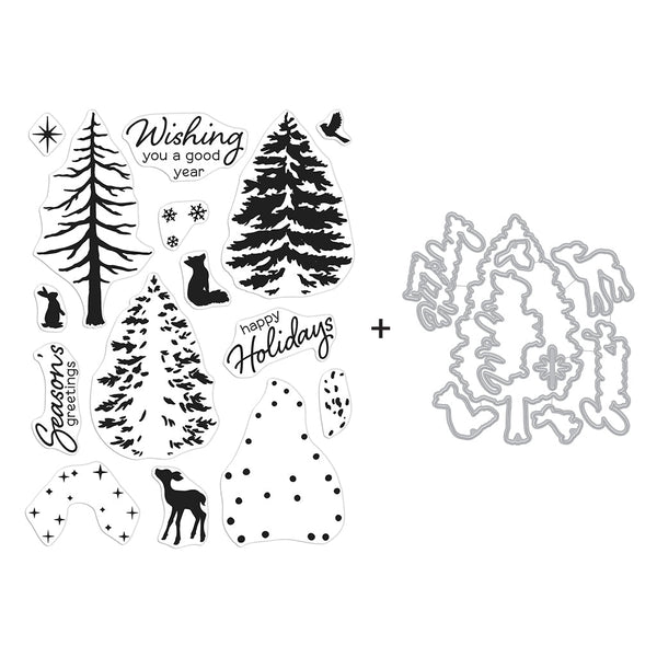 Hero Arts Color Layering Seasonal Tree Stamps & Dies Bundle