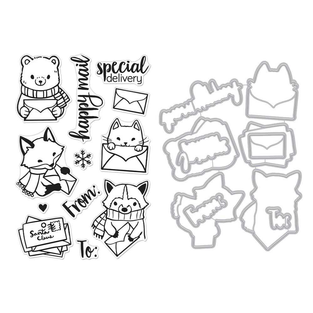 Hero Arts Winter Mail Critters Stamps & Dies Bundle