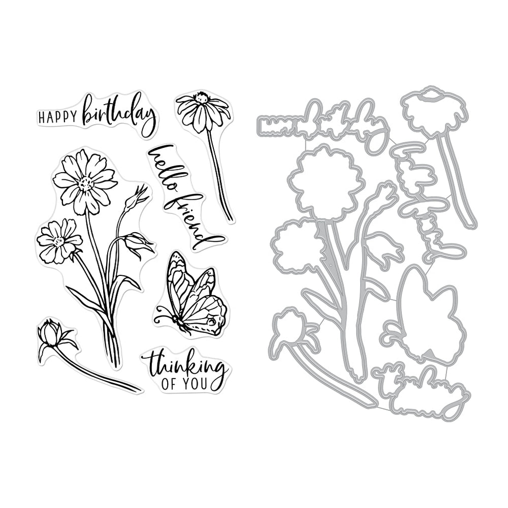 Hero Arts Wild Flowers Stamps & Dies Bundle