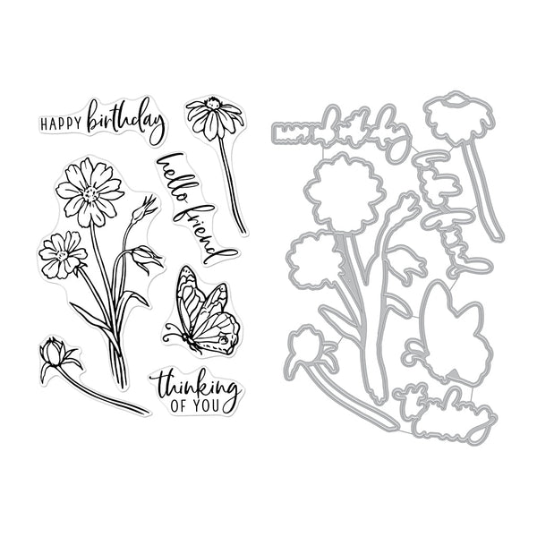 Hero Arts Wild Flowers Stamps & Dies Bundle
