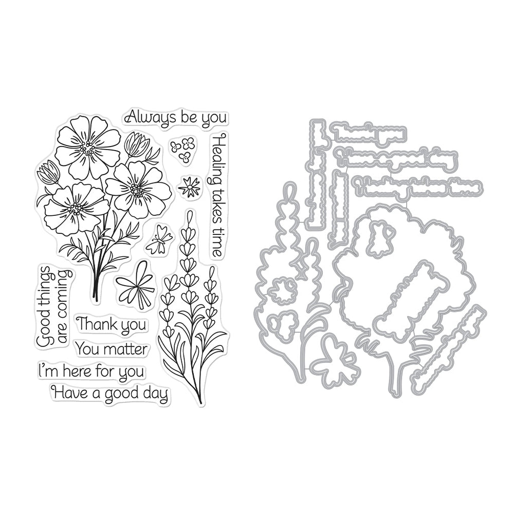 Hero Arts Cosmos and Lavender Stamps & Dies Bundle