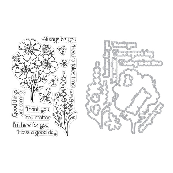 Hero Arts Cosmos and Lavender Stamps & Dies Bundle