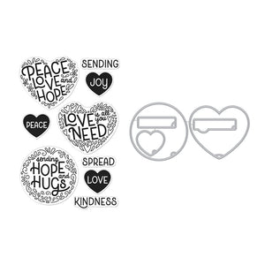 Hero Arts Peace & Love Stamps & Dies Bundle