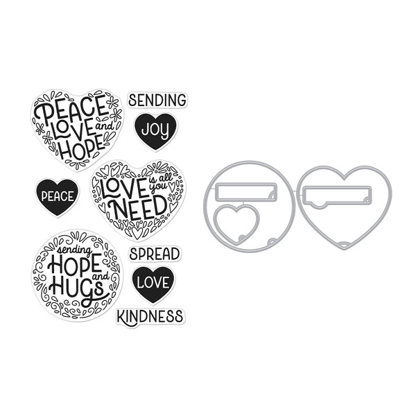Hero Arts Peace & Love Stamps & Dies Bundle