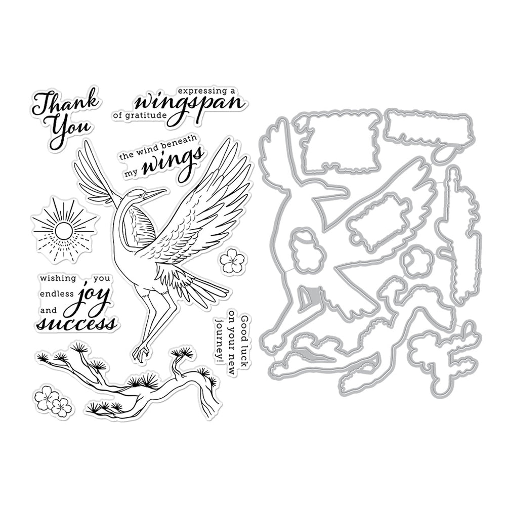 Hero Arts Crane Wishes Stamp & Die Bundle