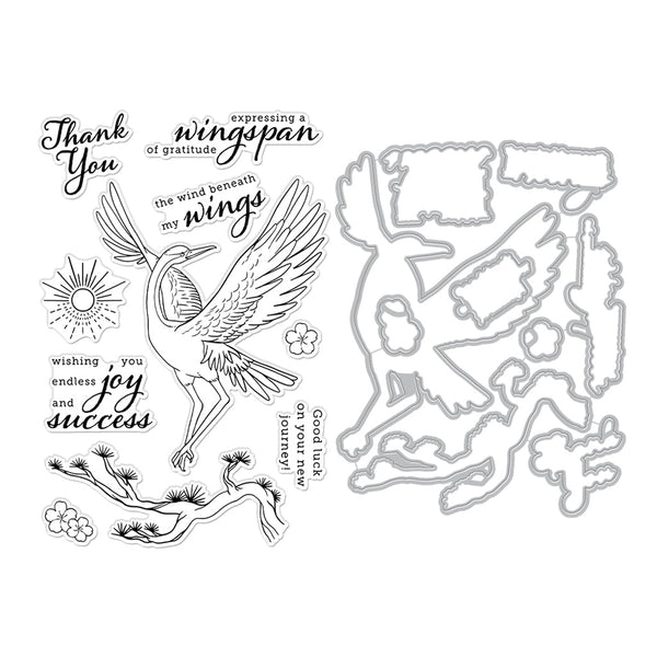 Hero Arts Crane Wishes Stamp & Die Bundle