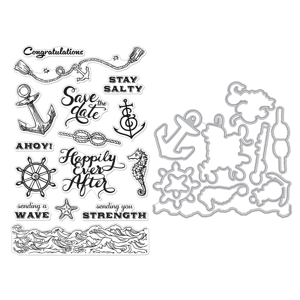 Hero Arts Nautical Messages Stamps & Dies Bundle