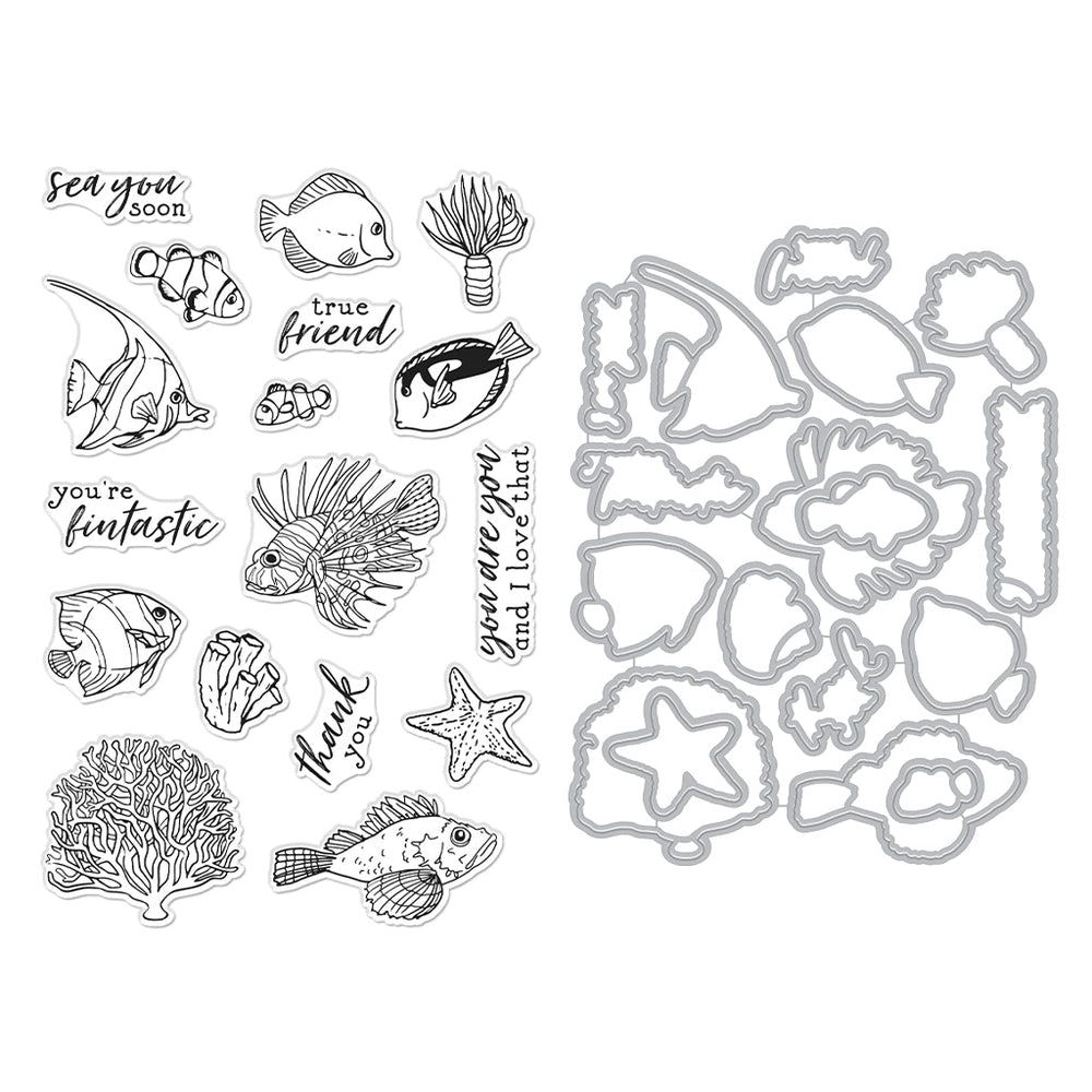 Hero Arts Tropical Fishes Stamps & Dies Bundle