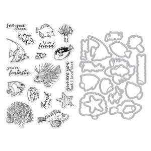Hero Arts Tropical Fishes Stamps & Dies Bundle