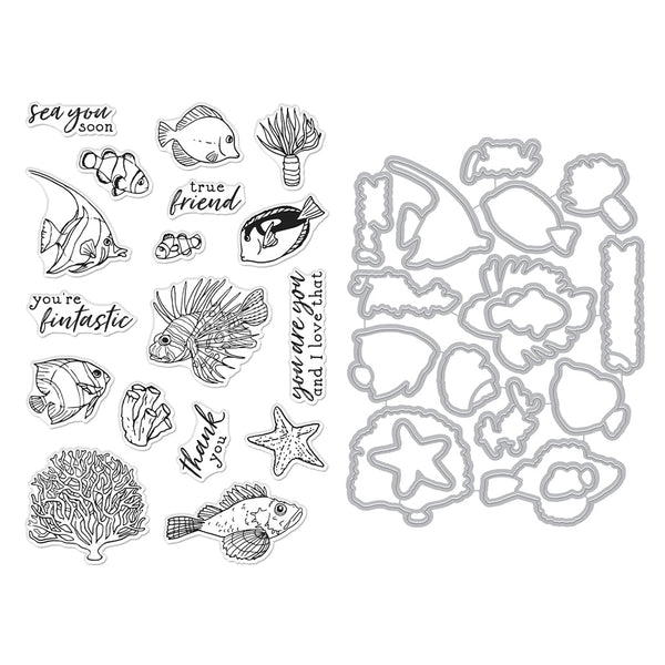 Hero Arts Tropical Fishes Stamps & Dies Bundle