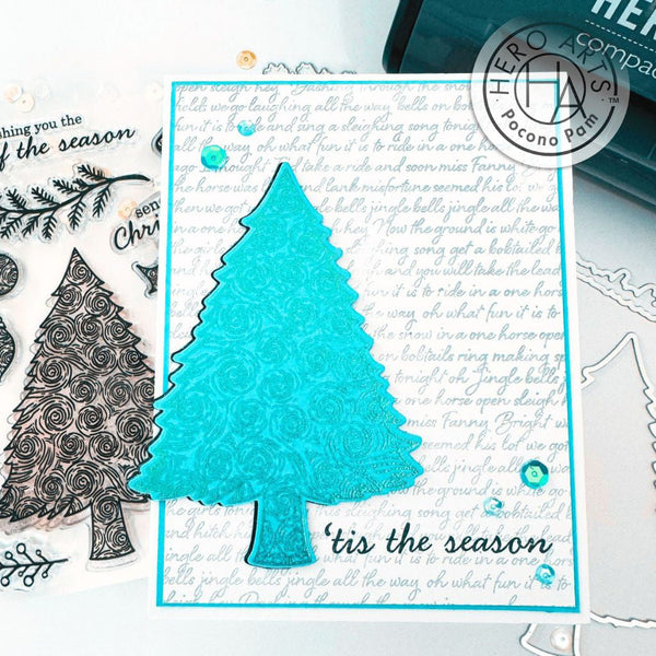 Hero Arts Swirly Christmas Tree Stamps & Dies Bundle