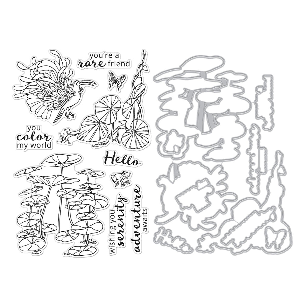 Hero Arts Jungle Serenity Stamps & Dies Bundle