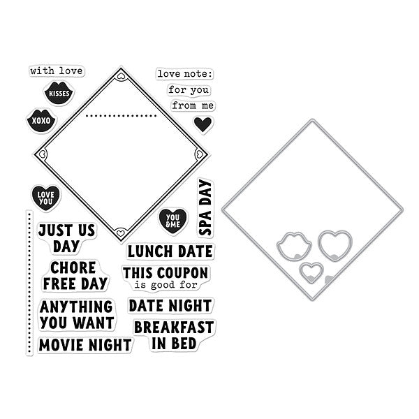 Hero Arts Love Note Messages Clear Stamps & Dies Bundle