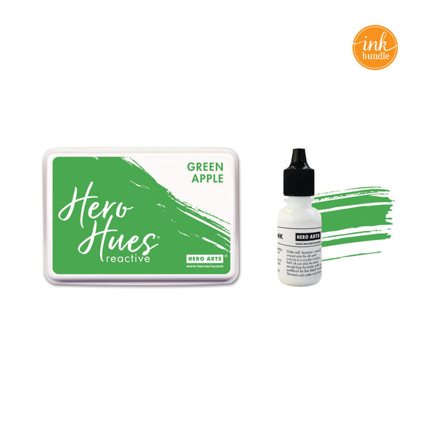 Hero Arts Green Apple Reactive Ink Pad + Reinker Bundle