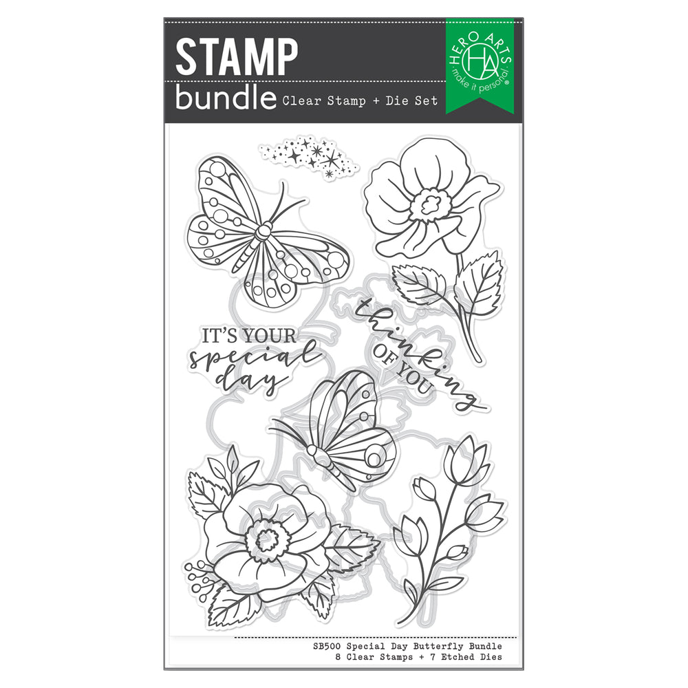 Hero Arts Special Day Butterfly Stamp & Cut Set