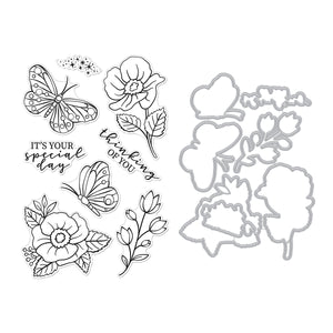 Hero Arts Special Day Butterfly Stamp & Cut Set
